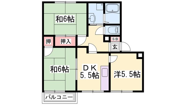 山陽曽根駅 徒歩9分 1階の物件間取画像